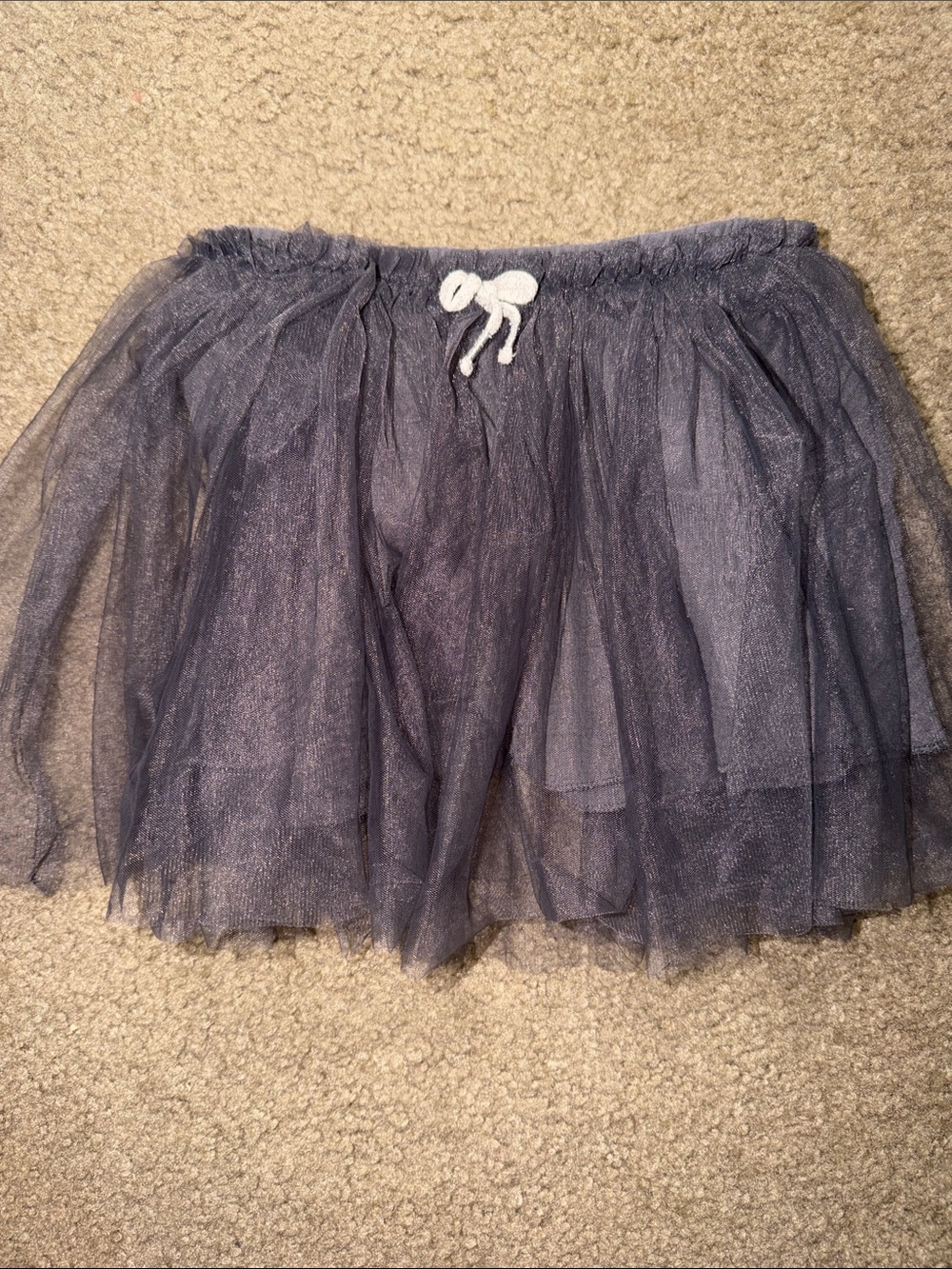 Zara Girls Grey Tulle Skirt - Elegant Layered Ballet Style with faux tie front